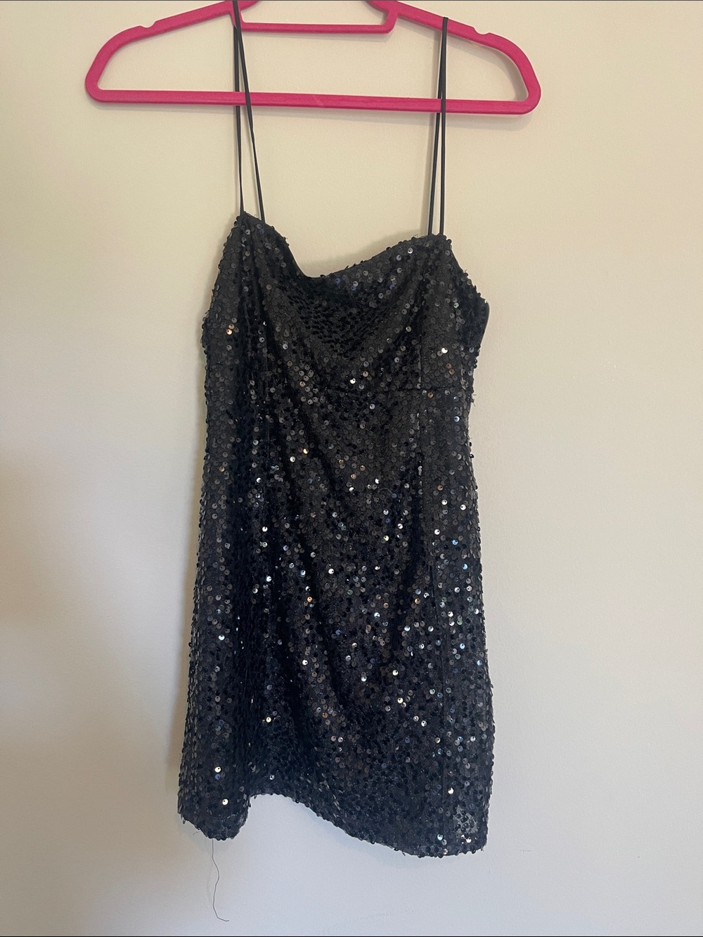 Urban Outfitters Black Sequin Mini Slip Dress